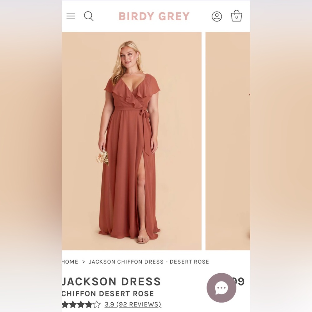 NWT 3X Birdy Grey bridesmaid dress in color Desert Rose.